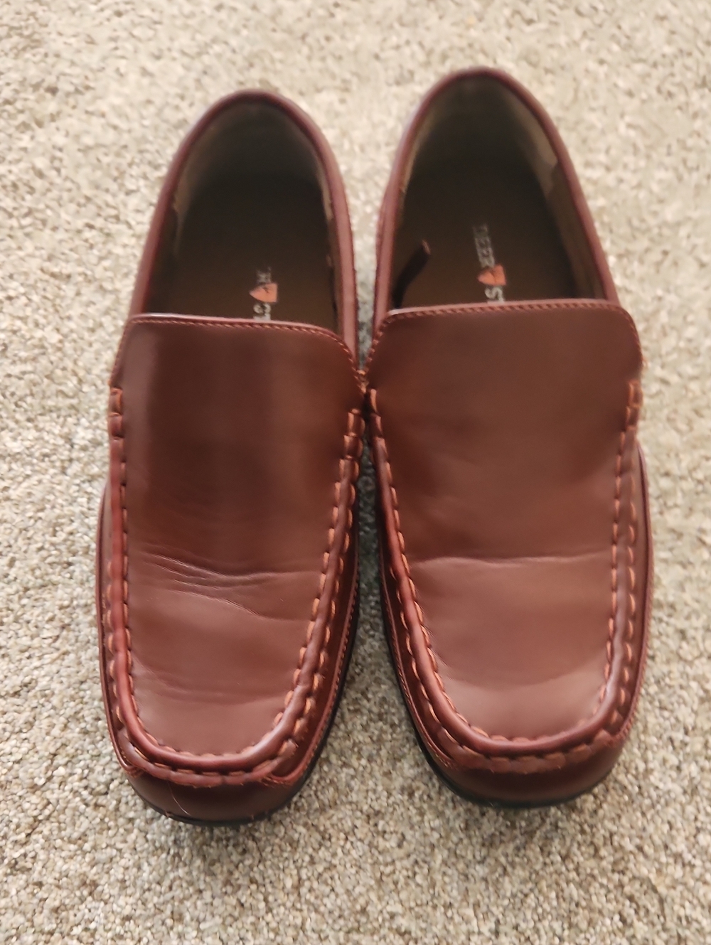 Deer Stags Boys Brown Slip-On Leather Loafers